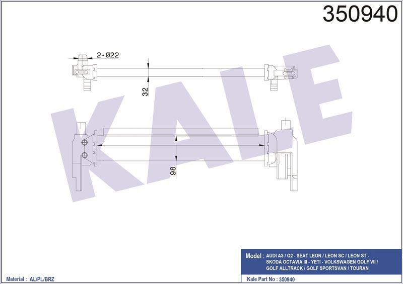 INTERCOOLER TURBO RADYATÖRÜ A3 Q2 LEON LEON SC LEON ST OCTAVIA II YETI GOLF VII GOLF ALLTRACK GOLF SPORTSVAN TOURAN