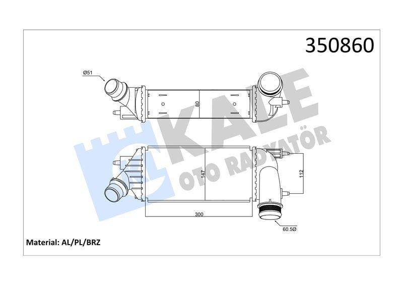INTERCOOLER TURBO RADYATÖRÜ C8 JUMPY SCUDO 807 EXPERT TOYOTA PROACE