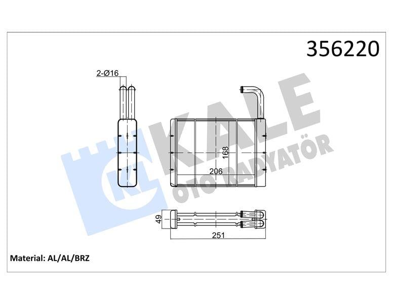 KALORİFER RADYATÖRÜ LAND ROVER 90 110 127 KALORİFER BORULU