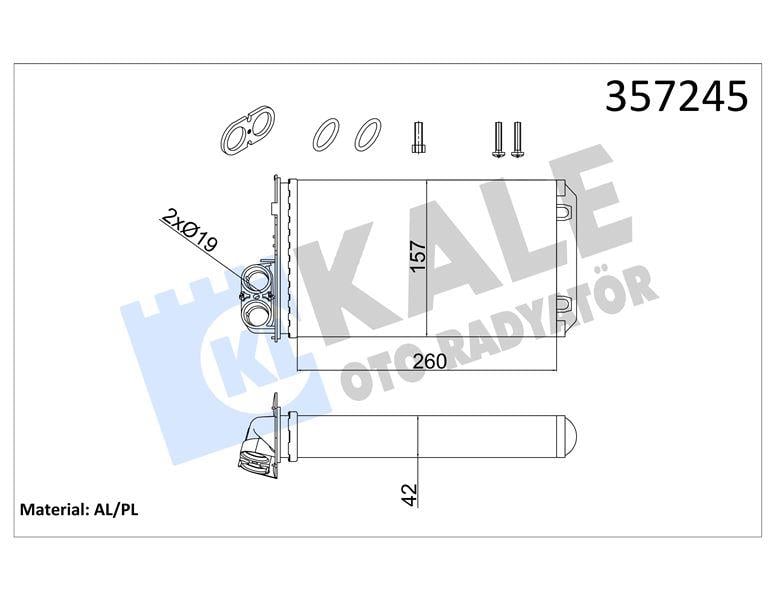 KALORİFER RENAULT TRAFIC II - OPEL VIVARO A - NISS AN PRIMASTAR 1.9/2.0/2.5DCI 01=> (CONTA İLAVELİ) AL/MKNK