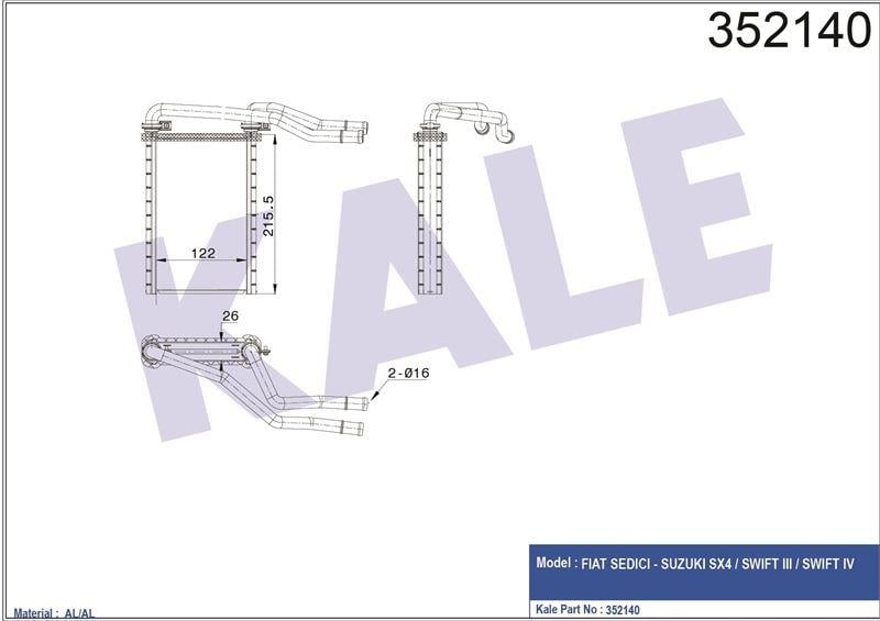KALORİFER SEDICI SUZUKI SX4 1.3 1.5 16V 05=