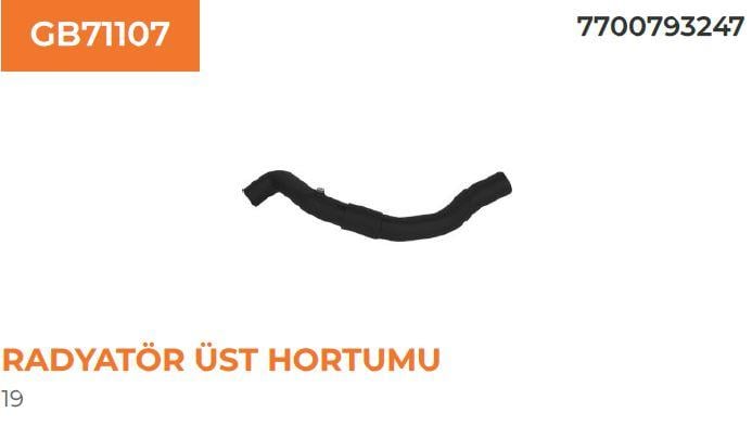 KLİMALIRADYATÖR HORTUMU ÜST R19 1.9D