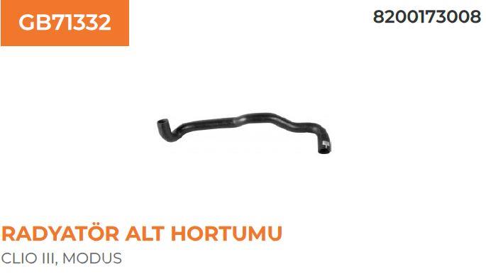 RADYATÖR ALT HORTUMU RENAULT CLIO III 1,5DCI 82001