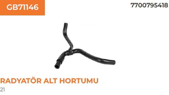 RADYATÖR ALT HORTUMU RENAULT RENAULT 21-1.7 1,7 77