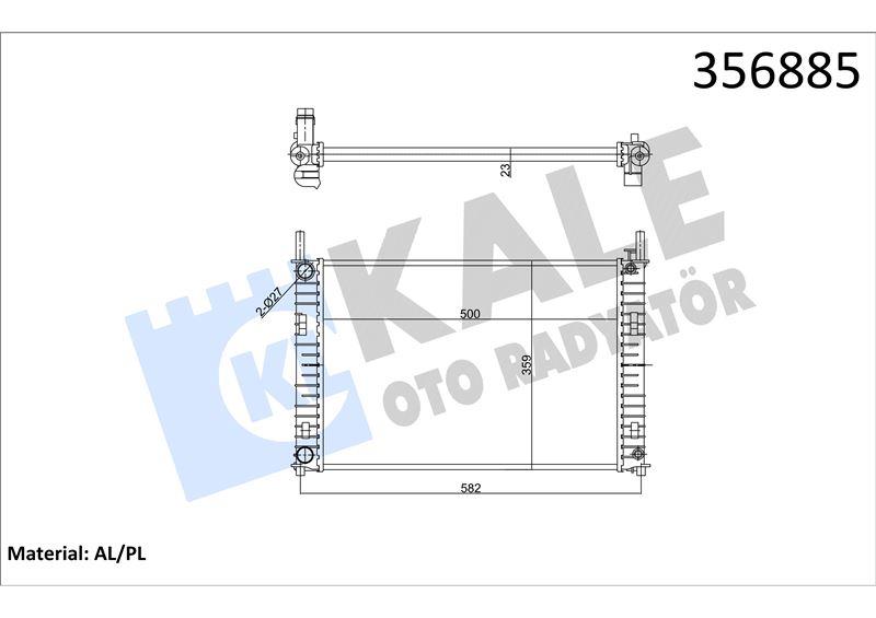RADYATÖR FORD FIESTA FUSION - MAZDA 2 (DY) 1.4/1.6 /1.25 16V 02=> (MT) (AC/NAC) <TAHLİYE APARATLI> [23MM] AL/MKNK