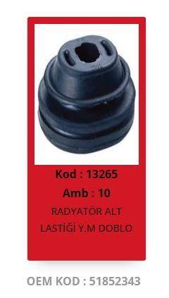 RADYATÖR LASTİĞİ ALT DOBLO YM