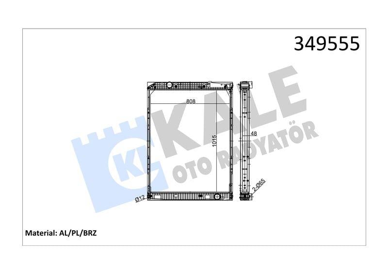 RADYATOR MERCEDES TRUCKS MERCEDES BENZ TRAVEGO O58 0 99=> (MT) (ÇERÇEVELİ) AL/BRZ 1015×808×48