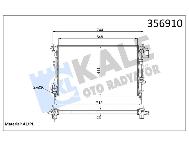 RADYATÖR OPEL VECTRA C 1.6 1.8 1.6/1.8 16V 02<08 - SAAB 9-3 1.8/2.0T 03<15 (MT) (AC/NAC) [23MM] AL/MKNK
