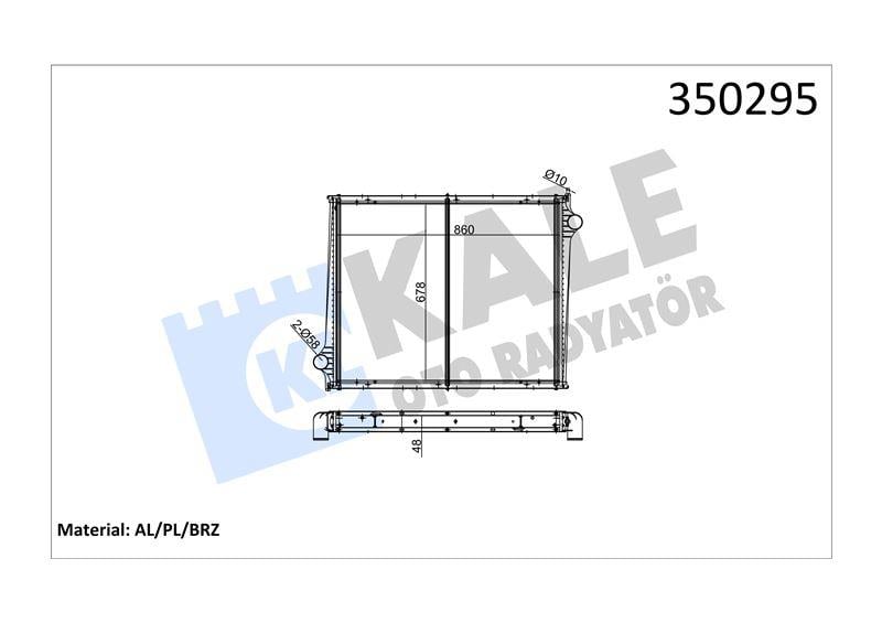 RADYATOR SCANIA SCANIA 4 SERİSİ 94D,94,114,124,144 ,164 C/G/L T94,T114,T124,T144 C/G/L 95=> (MT) (ÇERÇEVELİ) AL/BRZ 860×678×48