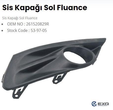 SİS FAR ÇERÇEVESI KAPAĞI SOL BOYANIR TIP FLUENCE 261520892R