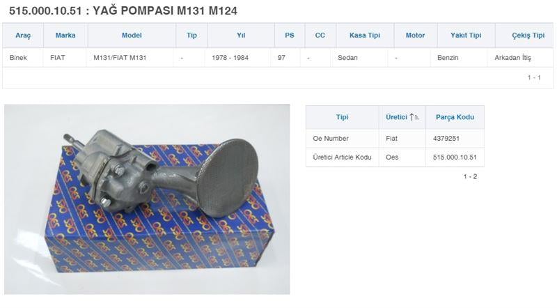YAĞ POMPASI M124 M131 DKS