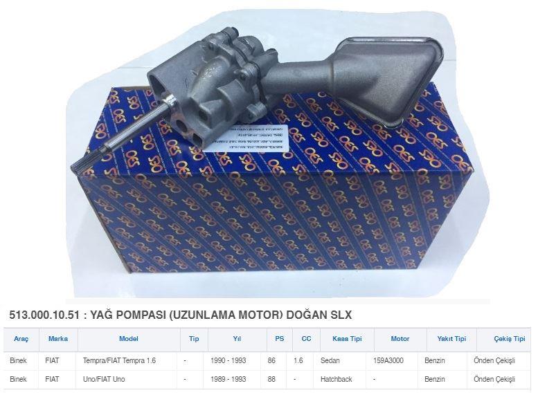 YAĞ POMPASI UZUNLAMASINA DOĞAN SLX 159A3000 90>93  UNO 89>93