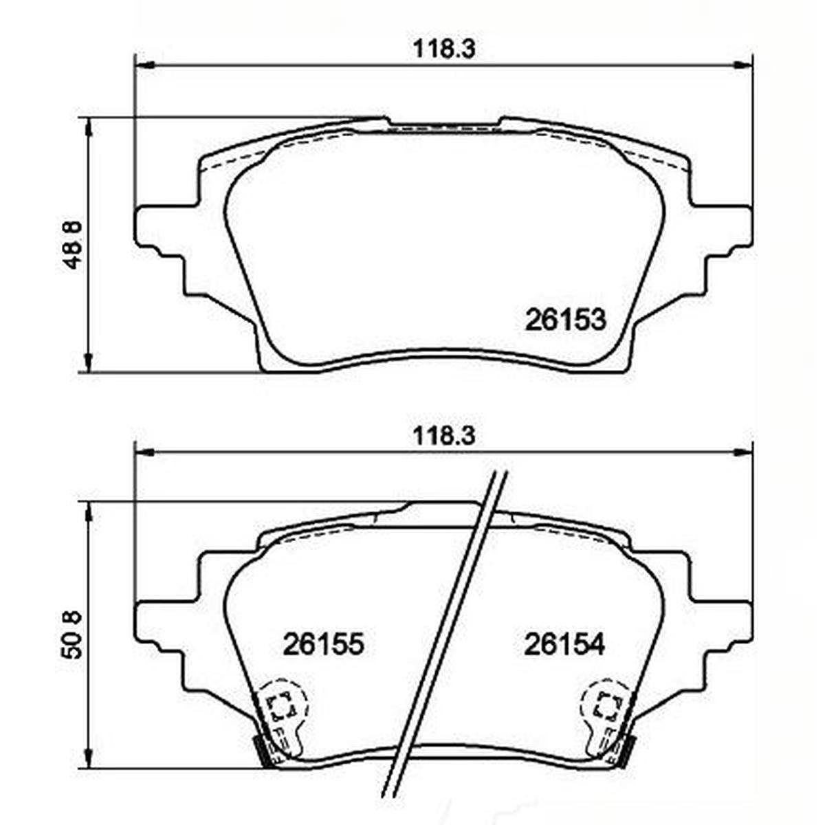 FREN BALATASI ARKA  ELEKTRONIK EL FRENI -(TOYOTA   COROLLA 2019/ 1.6 VVTI / TOYOTA   COROLLA 2019/ 1.8 HYBRID )
