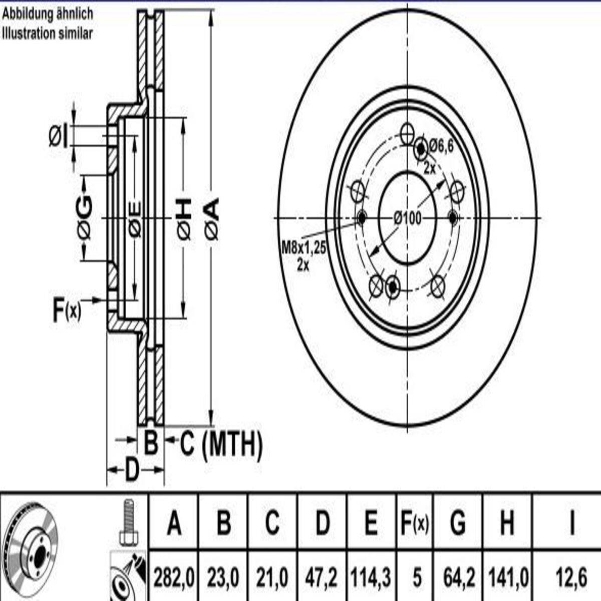 FREN DISK ON HAVA KANALLI 282-5 ( HONDA: CR-V 02 -  / HONDA: CIVIC VIII 07 - 11) 