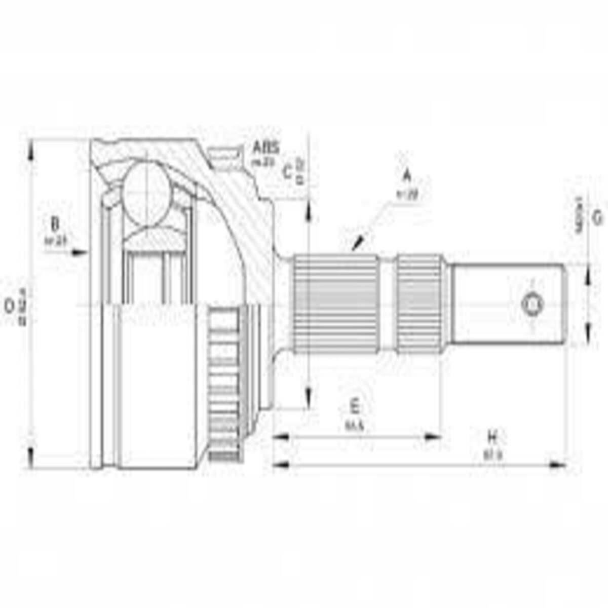 AKS KAFASI DIŞ Combo 1.3 16v CDTi 2005-2012 M/AT A:22 C:52 B:23 H:97,8 L:60,8