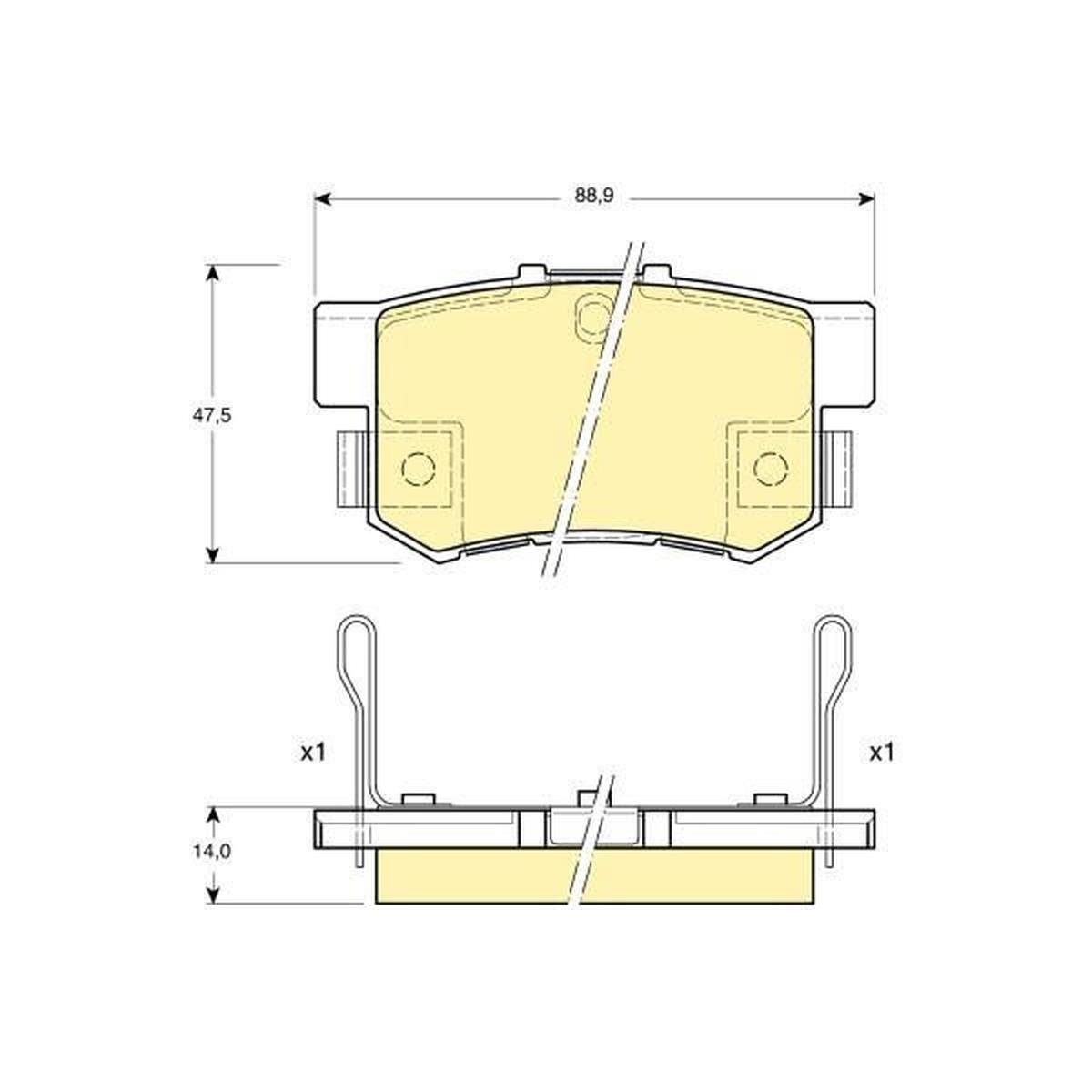 BALATA FREN ARKA-(HONDA: HONDA CIVIC 01>12 1.4-1.6 SEDAN / ACCORD 98>03 / CRV 02-06 2.0 / SUZUKI: SWIFT 06> / SX4 06> )