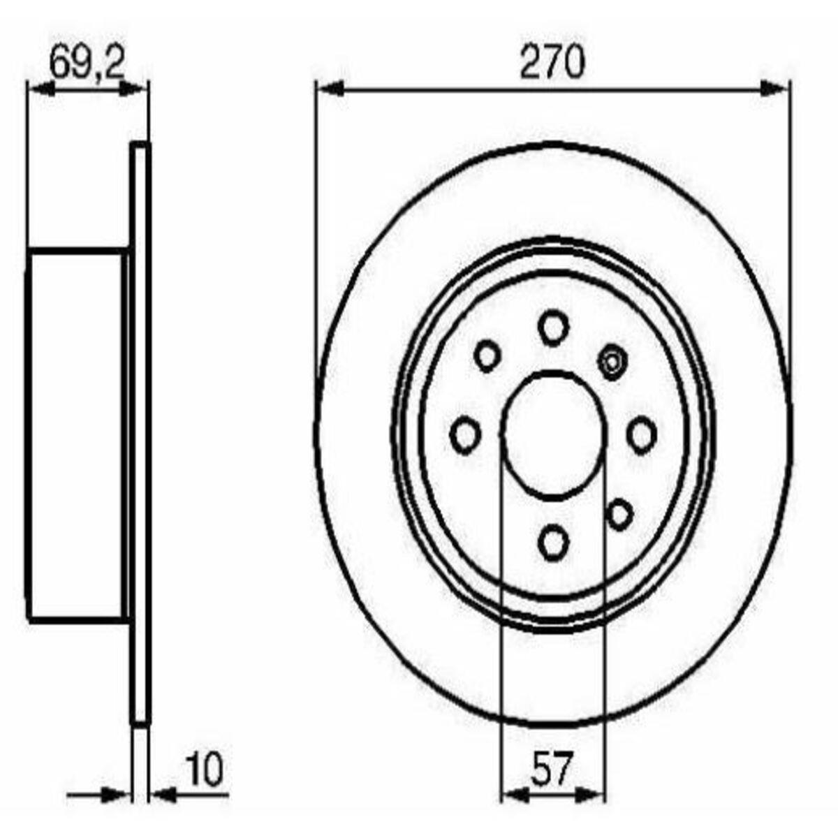 FREN DISK ARKA  270-4-(OPEL : VECTRA B SW 1995>2003 OPEL : VECTRA B 1.6i 1995>2003 OPEL : VECTRA B 1.8i 1995>2003 OPEL : VECTRA B 2.0 DTI 1995>2003 OPEL : VECTRA B 1.7 TD 1995>2003)