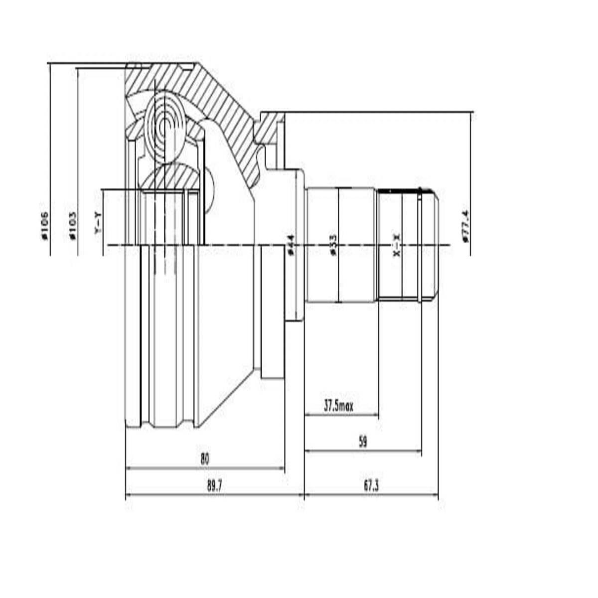 AKS KAFASI İÇ SOL & SAĞ Dokker 1.2 16v TCe 2012- MT A:26 C:40 B:22 H:64 L:104