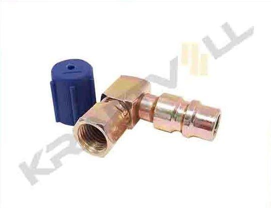 ADAPTOR 1/4 SAE 90° ALCAK BASINC MAVI KAPAKLI  (5 ADET)