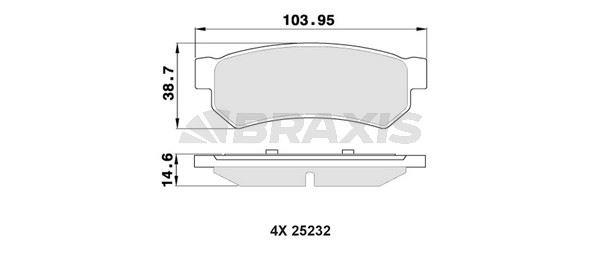 ARKA FREN BALATASI LACETTI 1.4 16V 1.6 1.8 (05 / 2003=> NUBIRA SEDAN;KOMBI 1.4 1.6 1.8 (01 / 2005=>