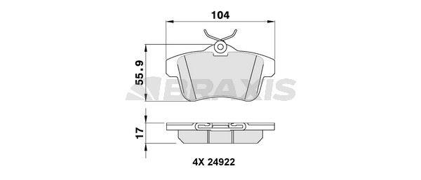 ARKA FREN BALATASI P308 RCZ C4 II DS4 P3008 P5008 P508 1.6GTI / 1.6HDI / 2.0HDI 07 / 10>