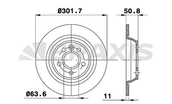 ARKA FREN DISK AYNASI MONDEO IV S MAX GALAXY KUGA 1.6TI / 1.6TDCI / 1.8TDCI / 2.0 / 2.0TDCI / 2.2T /  EVOQUE 12-18 302mm