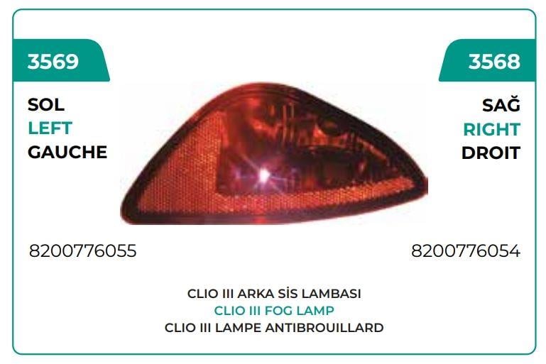 ARKA SİS FARI SOL CLIO III HATCHBACK