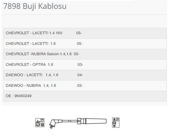 BOBIN + BUJI KABLOSU SETI LACETTI 1.4 16V