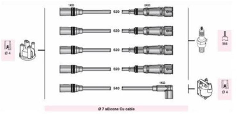 BUJI KABLOSU AUDI 80 100 A4 1.6 8V ABB AUD (AAU279)