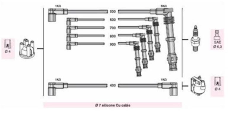 BUJI KABLOSU AUDI 80 90 2.0 2.3 NM 7A COUP (AAU280)