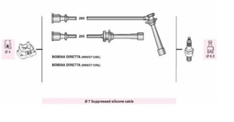 BUJI KABLOSU CREDOS 1.8 DOHC 2 CABLE (AKI020)
