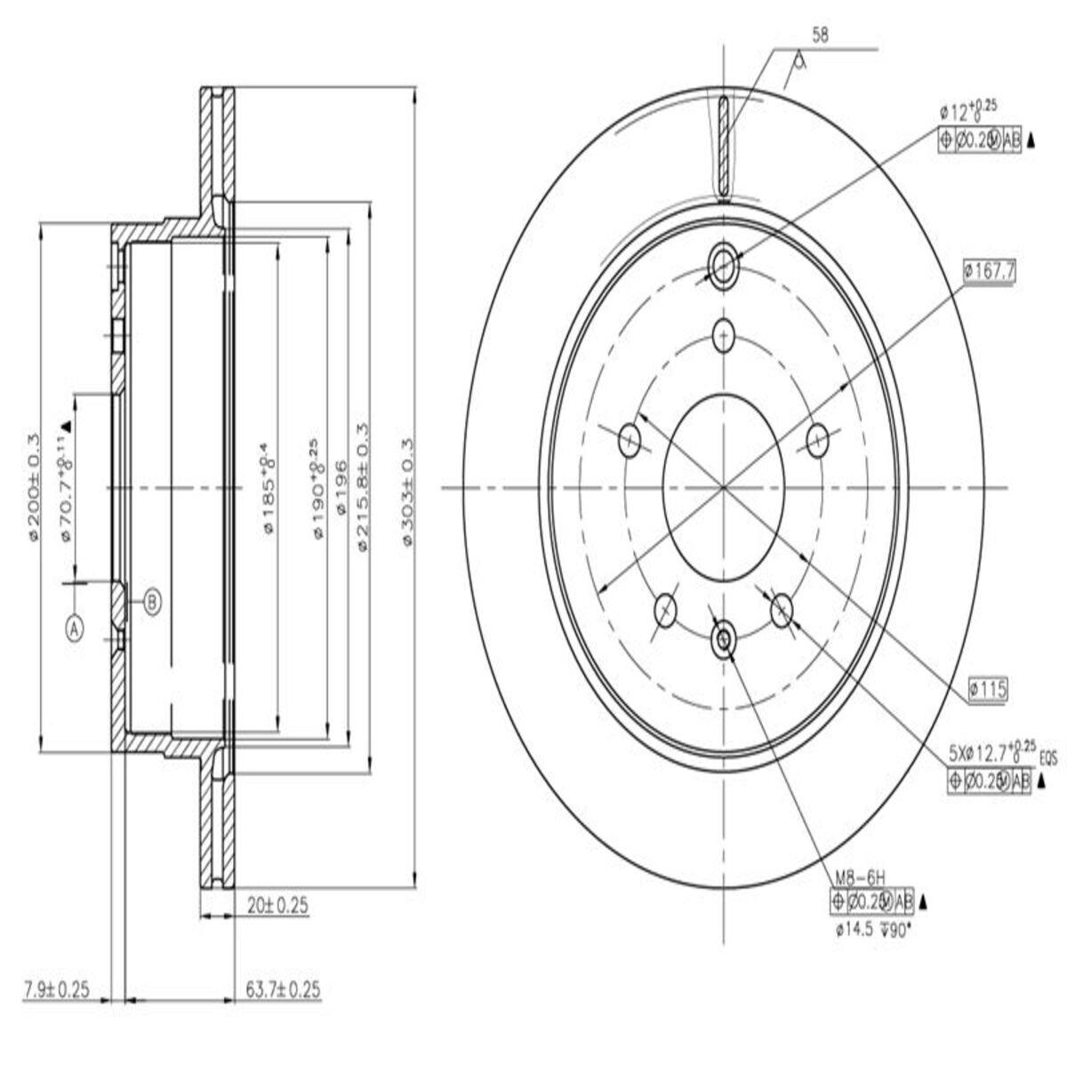 FREN DISK ARKA HAVA KANALLI 303-5 ( CHEVROLET: CAPTIVA 06 -  / OPEL: ANTARA 07 - 12) 