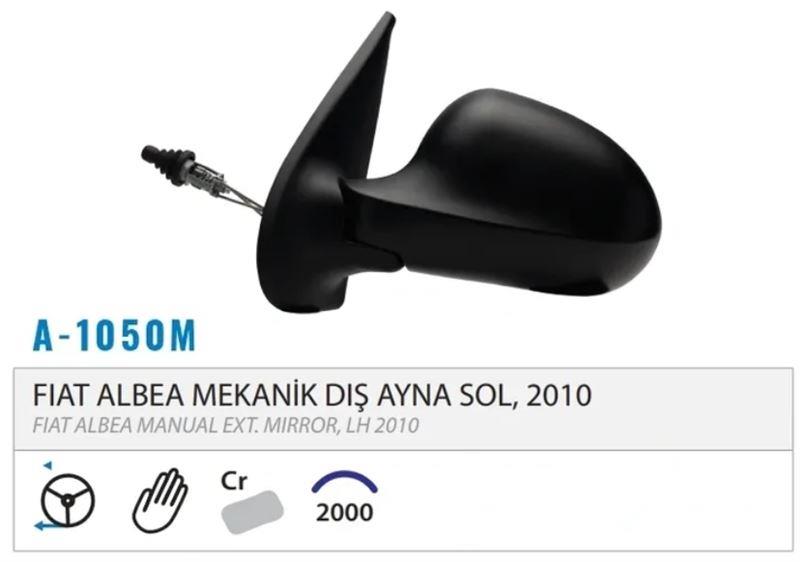 DIŞ DİKİZ AYNASI MEKANİK SOL ALBEA 10> M001.1050