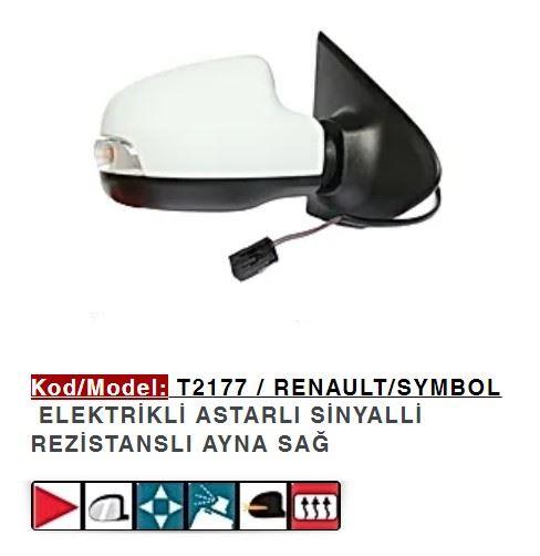DIŞ DİKİZ AYNASI SAĞ ELEKTRİKLİ ASTARLI SYMBOL