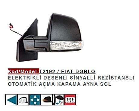 DIŞ DİKİZ AYNASI SOL ELEKTRİKLİ KATLANIR DESENLI SINYALLI DOBLO 11