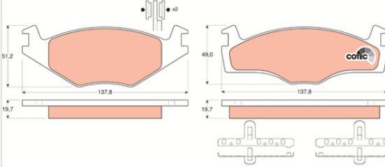 DISK BALATA VW-GOLF-JETTA/SEAT ON GDB459-1219 GDB454