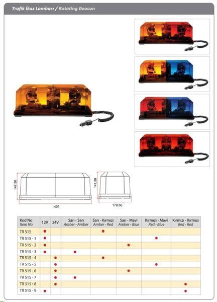 DÖNER TRAFİK İKAZ LAMBASI H3 12V SARI-SARI