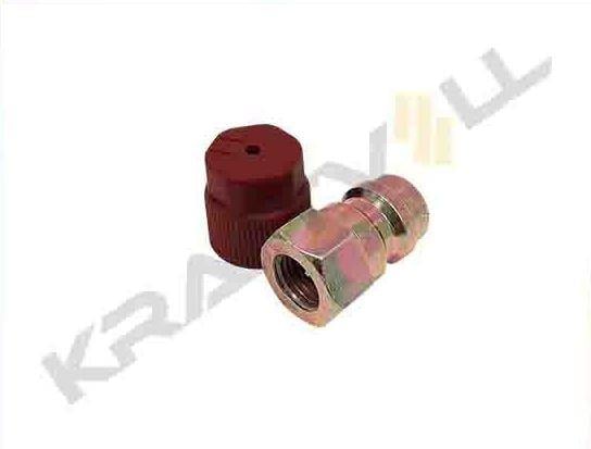 DÜZ ADAPTÖR YÜKSEK BASINÇ KIRMIZI KAPAKLI  R134a 1/4'' x 13mm (5 ADET)