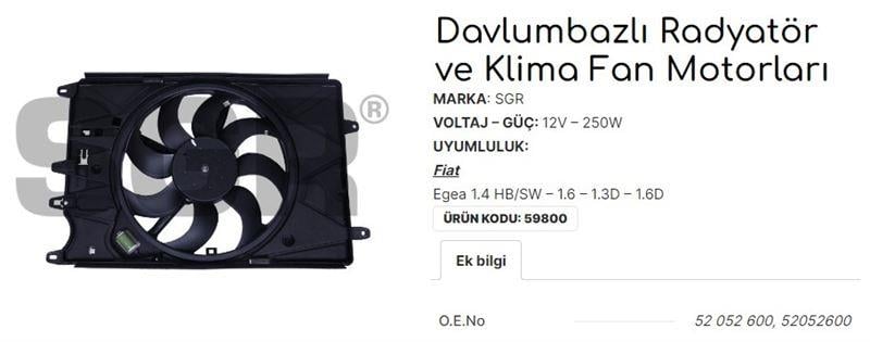 FAN MOTORU DAVLUMBAZLI EGEA 1.4 HB/SW -1.6-1.3D 1.6D [KLİMALI]