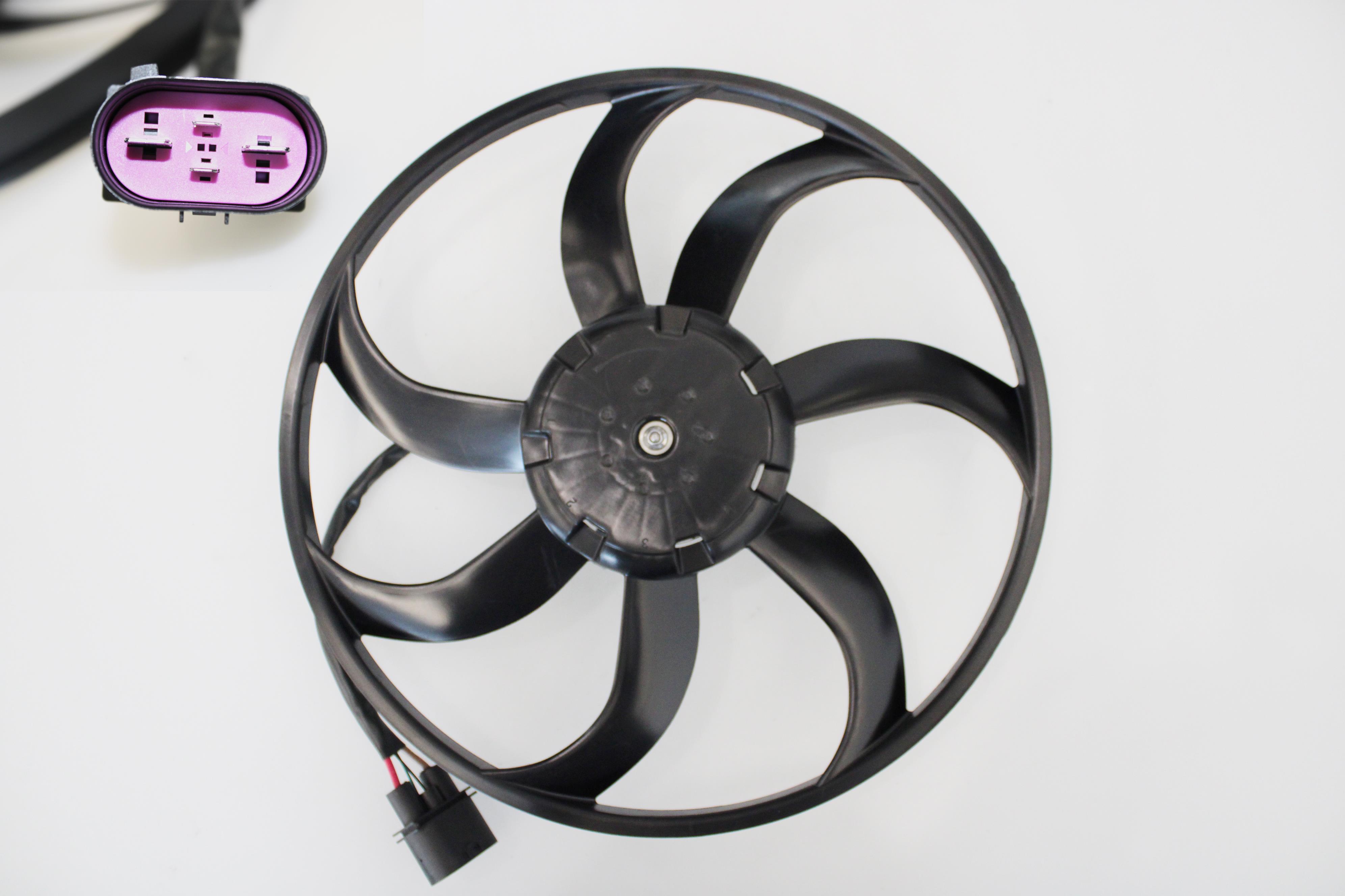 FAN MOTORU SOL A3 ALTEA OCTAVIA SUPERB CADDY III GOLF V-VI 400W 410mm (KONTROL ÜNİTELİ ve KABLOLU)
