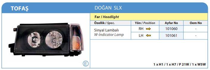 FAR KOMPLE SOL DOĞAN SLX LUX MODEL VERSİYON II SİYAH