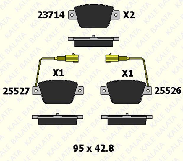 FREN BALATASI ARKA ALFA ROMEO MITO BRAVO II MULTIPLA STİLO STİLO MULTİ WAGON 23714 172 05 ANS KD13