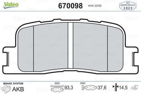 FREN BALATASI ARKA CAMRY 2.0 2.4 3.0 01>06 LEXUS ES 300 3.0 01>06