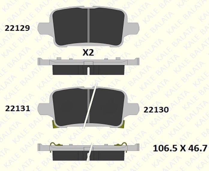 FREN BALATASI ARKA CHEVROLET CRUZE II VOLT I II ASTRA K 22129 171 05 MSH KD13