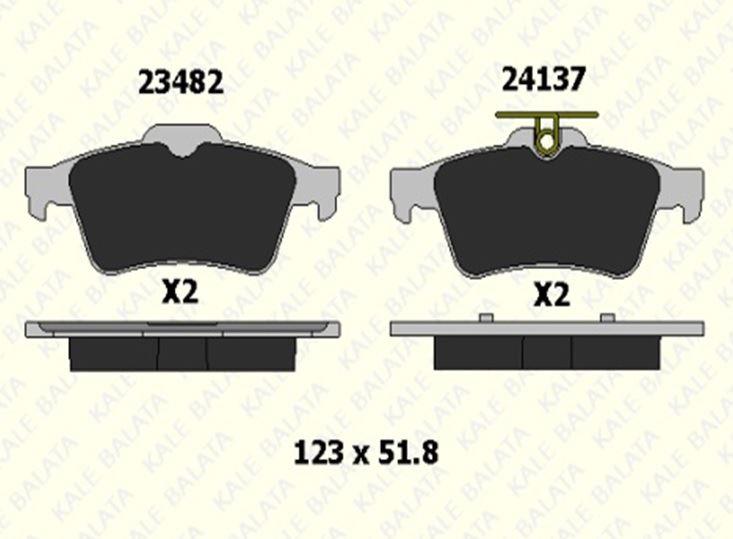 FREN BALATASI ARKA CITROEN C5 III C5 BREAK (SHİMLİ) C-MAX 07-10 FOCUS C-MAX 03-07 FOCUS II CABRIO SEDAN SW TOURNEO CONNECT 02-13 TRANSİT CONNECT 02-13 24137 165 05 MSH KD13 2413716505MSHKD13