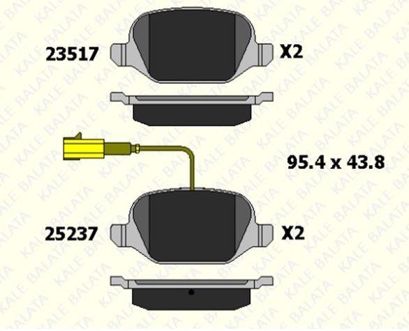 FREN BALATASI ARKA FIAT LINEA 1.6 23517 172 05 ANS KD13