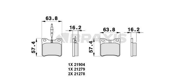 FREN BALATASI ARKA (FISLI) V-CLASS 638/2 97>03 VITO 638 97>03 , P406 P605 P607 95>08