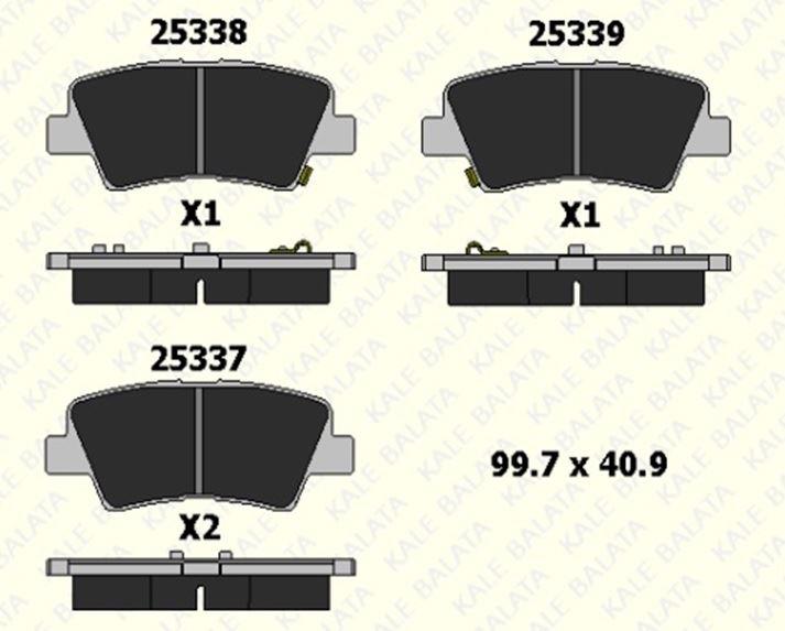FREN BALATASI ARKA HYUNDAI ACCENT IV BLUE ACCENT IV SEDAN ELANTRA GRANDEUR İ20 İ20 ACTIVE İ20 COUPE İ30 İ30 COUPE İ30 CW İ40 İ40 CW SONATA V TUSCON 25337 157 05 ANS KD13 2533715705ANSKD13