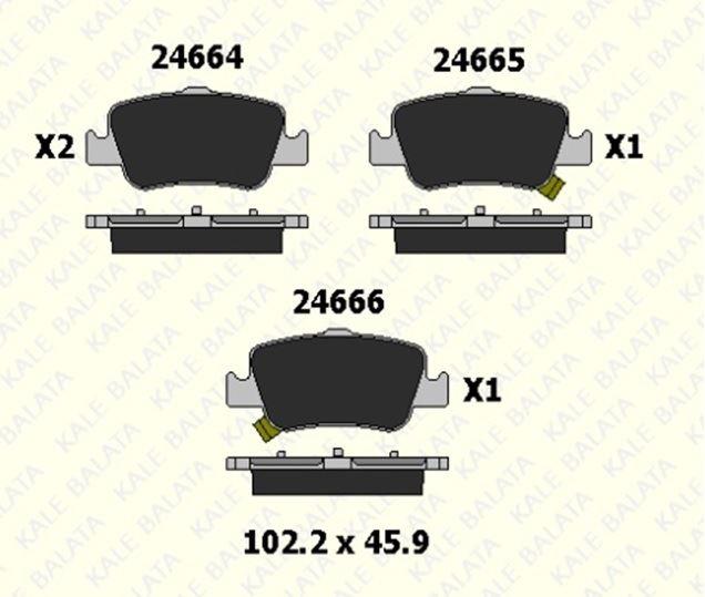 FREN BALATASI ARKA TOYOTA AURİS TOURING COROLLA 24664 165 15 ANS KD13 2466416515ANSKD13