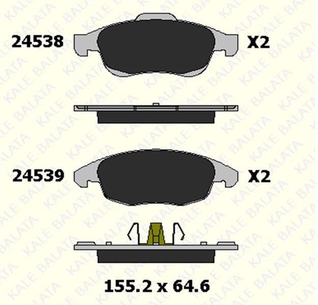 FREN BALATASI ÖN CITROEN BERLINGO PANELVAN PLATFORM ŞASİ C4 GRAND PİCASSO C4 II C4 PİCASSO I DS4 DS5 24538 180 05 ANS KD13 2453818005ANSKD13
